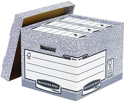 Fellowes Bankers Box System su FSC archyvinė dėžutė su nuimamu dangteliu FastFold, op. 1 vnt. (00810-FFEU)