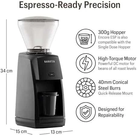Kavamalė Baratza Encore ESP - Juodos spalvos