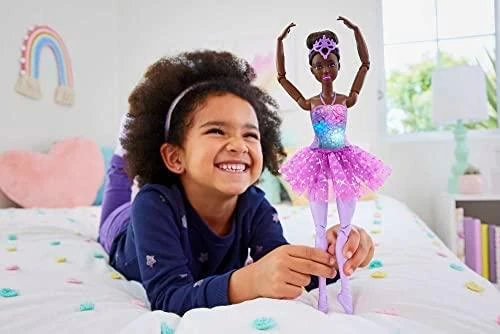 Mattel HLC26 Barbie Ballerina Doll Magic Lights Brunette | Mattel