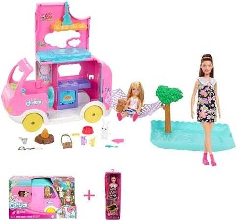 Barbie Barbės kemperis „Chelsea Mini Doll“ + Gyvūnų aksesuarai HNH90 ZA5091
