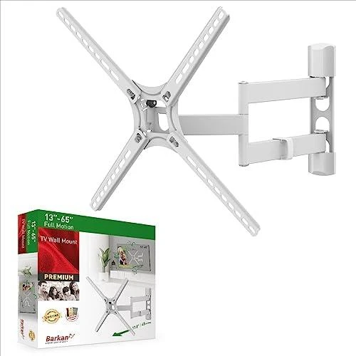 Laikiklis BARKAN 3400W.W 65" lygiam/lenktam TV, 4 lankstų, sieninis, baltas