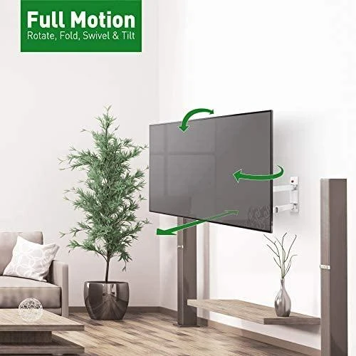 Laikiklis BARKAN 3400LW.W 65" lygiam/lenktam TV, 4 lankstų, sieninis, baltas