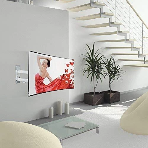 Laikiklis BARKAN 3400W.W 65" lygiam/lenktam TV, 4 lankstų, sieninis, baltas