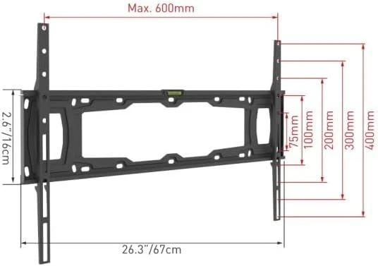 Laikiklis BARKAN E400+.B 32"-90" lenktam televizorius, fiksuotas, sieninis, juodas