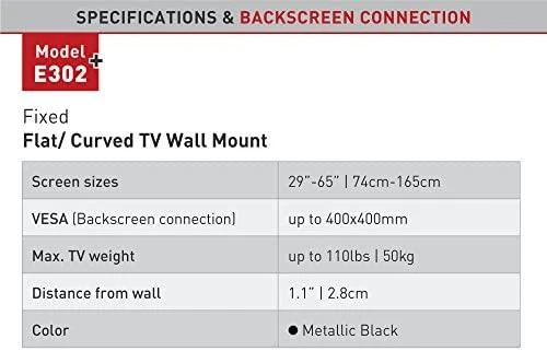 Laikiklis BARKAN E302+.B 29"-65" LED televizorius, fiksuotas, sieninis, juodas