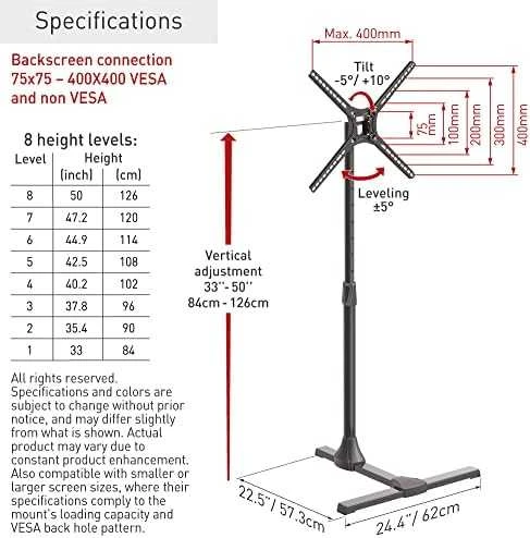 Laikiklis BARKAN FS310T 13"-65" TV, pasukamas