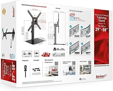 Laikiklis Barkan Floor stendas, Full motion, 29-58", Juodas