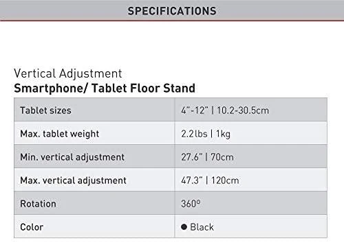 Barkan 4" - 12" Išmanusis telefonas/ Planšetė Floor Stand, Vertical Adjustment