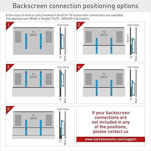 Barkan Flat/ Curved TV Wall Mount E410+ Sieninis laikiklis, Pakreiptas, 32-90 ", Maksimalus svoris (talpa) 60 kg, Juodas