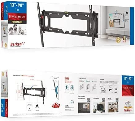 Barkan Flat/ Curved TV Wall Mount E410+ Sieninis laikiklis, Pakreiptas, 32-90 ", Maksimalus svoris (talpa) 60 kg, Juodas