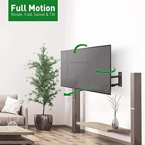 Laikiklis BARKAN 3400L.B 65" lygiam/lenktam TV, 4 lankstų, sieninis, juodas