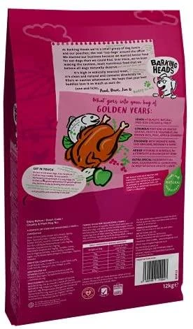 Barking Heads Golden Years senjorams (Vištiena/upėtakis/lašiša) 12kg