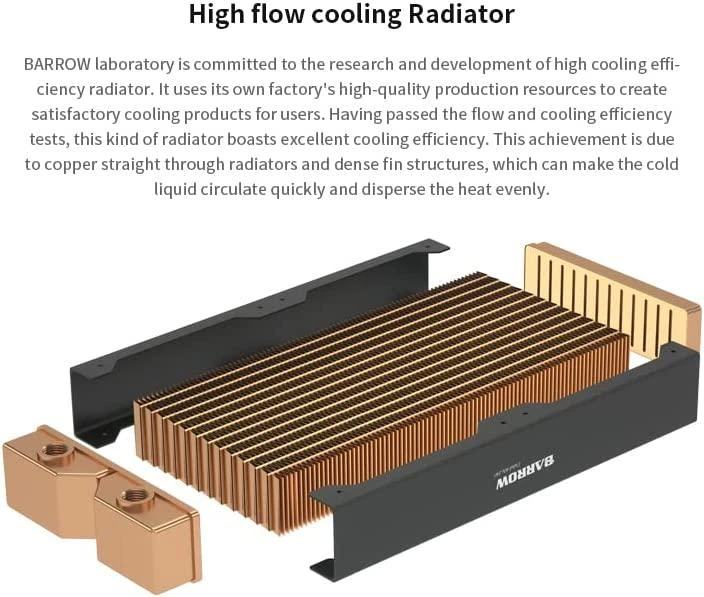 Barrow Dabel-28b Radiator 360mm – juodos spalvos