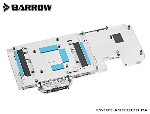 „Barrow LRC2.0“ pilno padengimo GPU „Vanduo“ blokas, skirtas „ASUS STRIX 3070 Aurora RGB“ (akrilas)