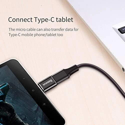 Adapteris Baseus USB C kištukas, micro USB B lizdas, OTG funkcija