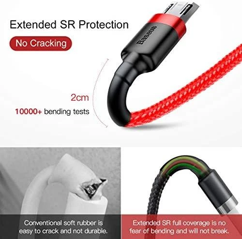 Baseus Cafule Micro USB kabelis 1.5A 2m - Raudonas
