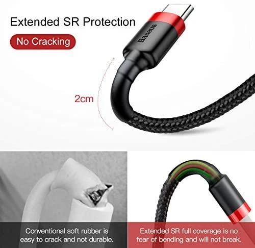 Baseus Cafule kabelis USB-C 2A 2m - Raudonas / Juodas