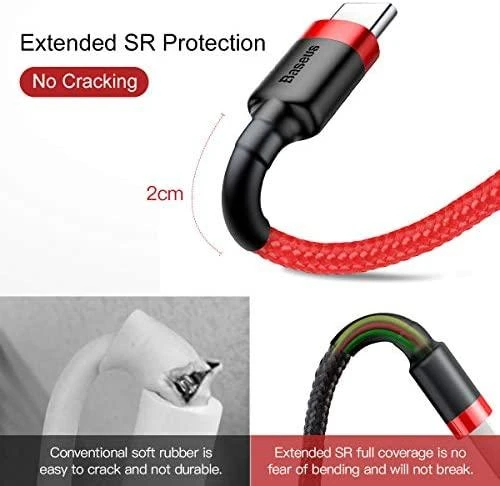 Baseus Cafule kabelis USB-C 2A 2m - Raudonas
