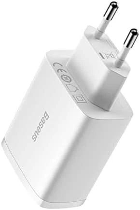 Baseus kompaktiškas greitas įkroviklis, 3x USB, 17W - baltas