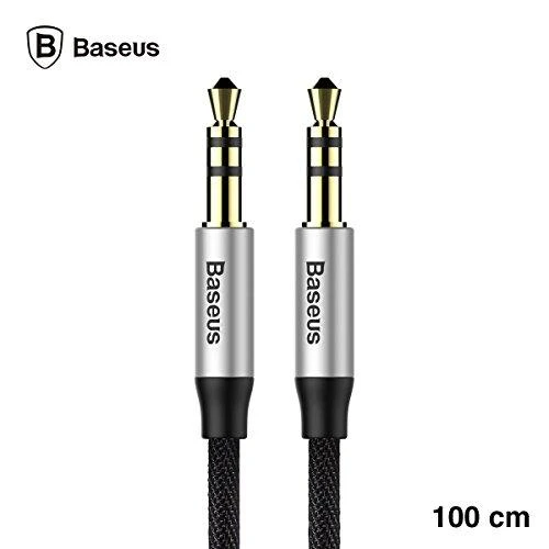 Baseus Yiven 3.5mm AUX kabelis 1m - Juodas / Sidabrinis