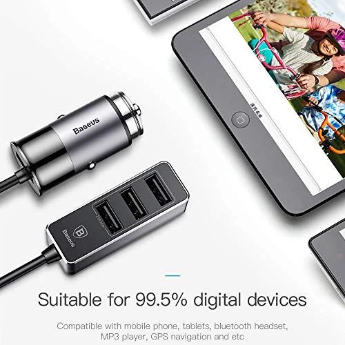 Įkroviklis automobilinis Baseus CCTON-01 (4xUSB 5.5A) juodas