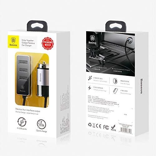 Įkroviklis automobilinis Baseus CCTON-01 (4xUSB 5.5A) juodas