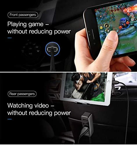 Įkroviklis automobilinis Baseus CCTON-01 (4xUSB 5.5A) juodas