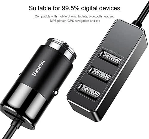 Įkroviklis automobilinis Baseus CCTON-01 (4xUSB 5.5A) juodas