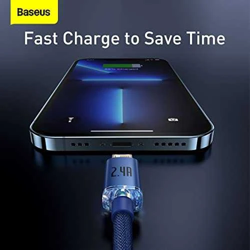 „Baseus Crystal Shine“ USB – „Lightning“ laidas 2.4A 1.2m