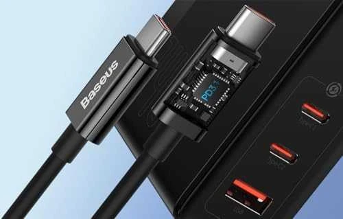 Baseus GaN5 Pro greitas įkroviklis 2C+U 140W (juodas)