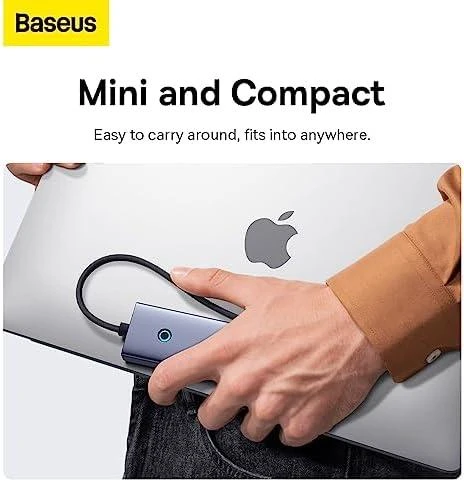 Baseus Hub 5in1 UltraJoy 5-Port 1xHDMI4K@30Hz + 4xUSB 3.0 - pilkas