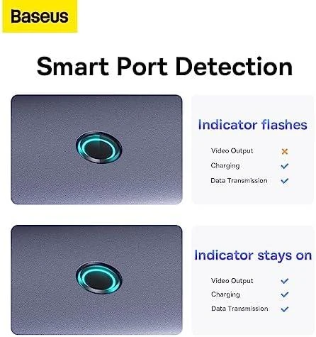 Baseus Hub 5in1 UltraJoy 5-Port 1xHDMI4K@30Hz + 4xUSB 3.0 - pilkas