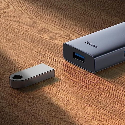 Baseus Hub 5in1 UltraJoy 5-Port 1xHDMI4K@30Hz + 4xUSB 3.0 - pilkas