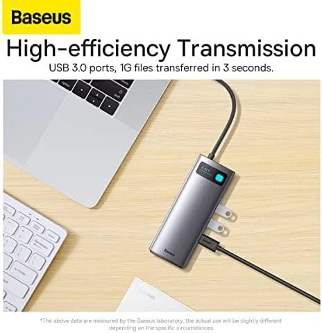 Adapteris 6in1 Baseus Metal Gleam Series USB-C į 3x USB 3.0 + USB-C PD + Micro SD/SD