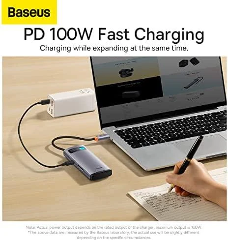 Adapteris 6in1 Baseus Metal Gleam Series USB-C į 3x USB 3.0 + USB-C PD + Micro SD/SD