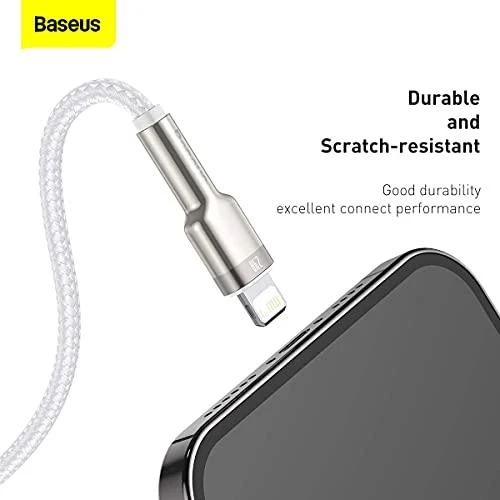 Baseus Cafule USB - Lightning laidas 2.4A 1m - Baltas