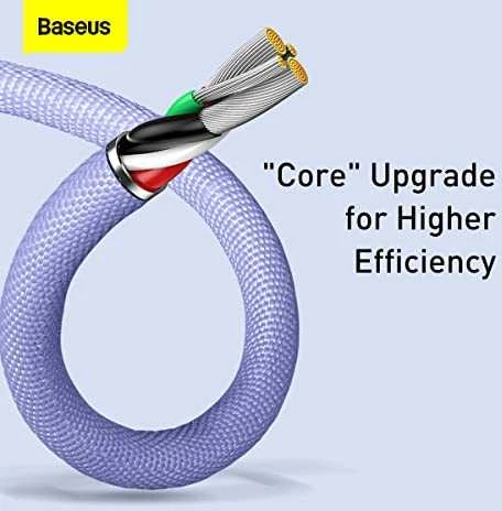 Baseus Crystal Shine kabelis USB - Lightning 2.4A 2m - Violetinis