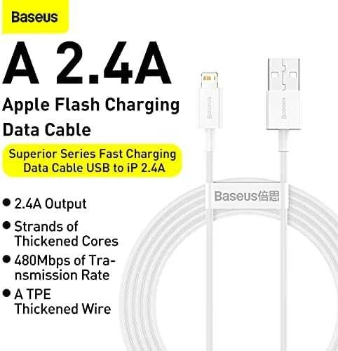 Kabelis USB A - IP Lightning 1.0m baltas Superior serijos BASEUS