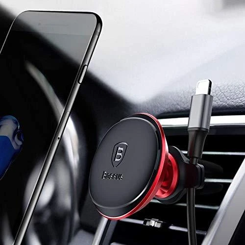Automobilinis Baseus magnetinis telefono laikiklis į groteles - Raudonas
