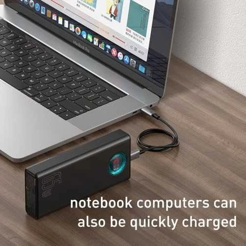 LiPo išorinis akumuliatorius (Powerbank) 30000mAh 65W su PD3.0 QC3.0 4xUSB + USB C Amblight juodas BASEUS