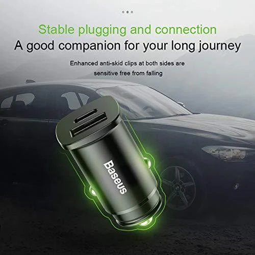 Baseus Square automobilinis įkroviklis PPS QC4.0 / PD3.0 5A 30W - Juodas
