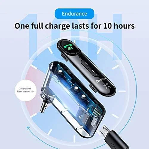 Baseus Qiyin AUX automobilinis Bluetooth imtuvas juodas
