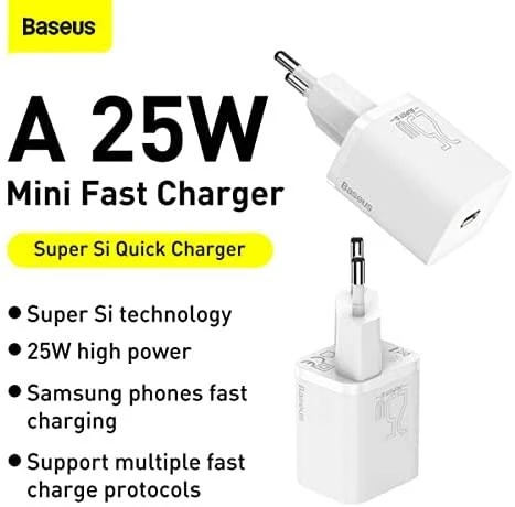 Baseus Super Si įkroviklis 1C 25W baltas