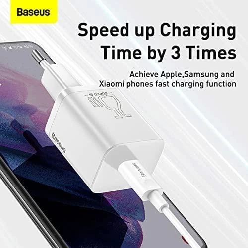 Baseus Super Si įkroviklis 1C 25W baltas