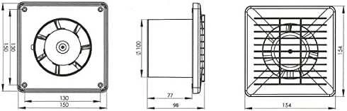 Ventiliatorius AWENTA Wentylator łazienkowy Basic fi100 90m3/h 14W 230V balta WB100