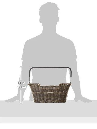 Basil Bazilikas krepšelis priekiniam / galiniam laikikliui CAPRI RATTAN LOOK FLEX Apatinis kabliukas, sintetinis ruda rotango (BAS-20009)
