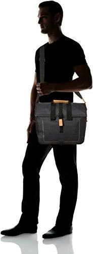 Basil Single City Pannier URBAN DRY BUSINESS BAG 20L, užsegimas kabliuku, vandeniui atsparus poliesteris, medžio anglis (BAS-17661)