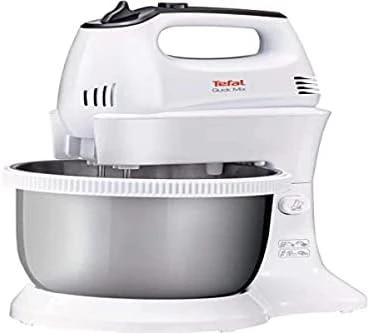 Virtuvinis kombainas TEFAL HT312138 Quickmix | Hand Mixer | 300 W | Greičių skaičius 5 | Turbo mode | Baltas/Nerūdijantis plienas