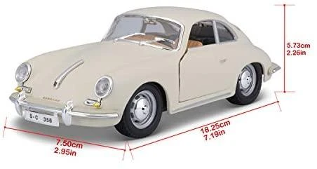 BBURAGO 1:24 automodelis Porsche 356B Coupe, 18-22079 CM