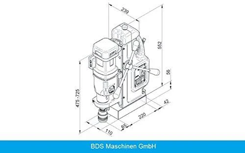 Stacionarus gręžtuvas BDS MAB 825; 1800 W; elektrinis; magnetinis